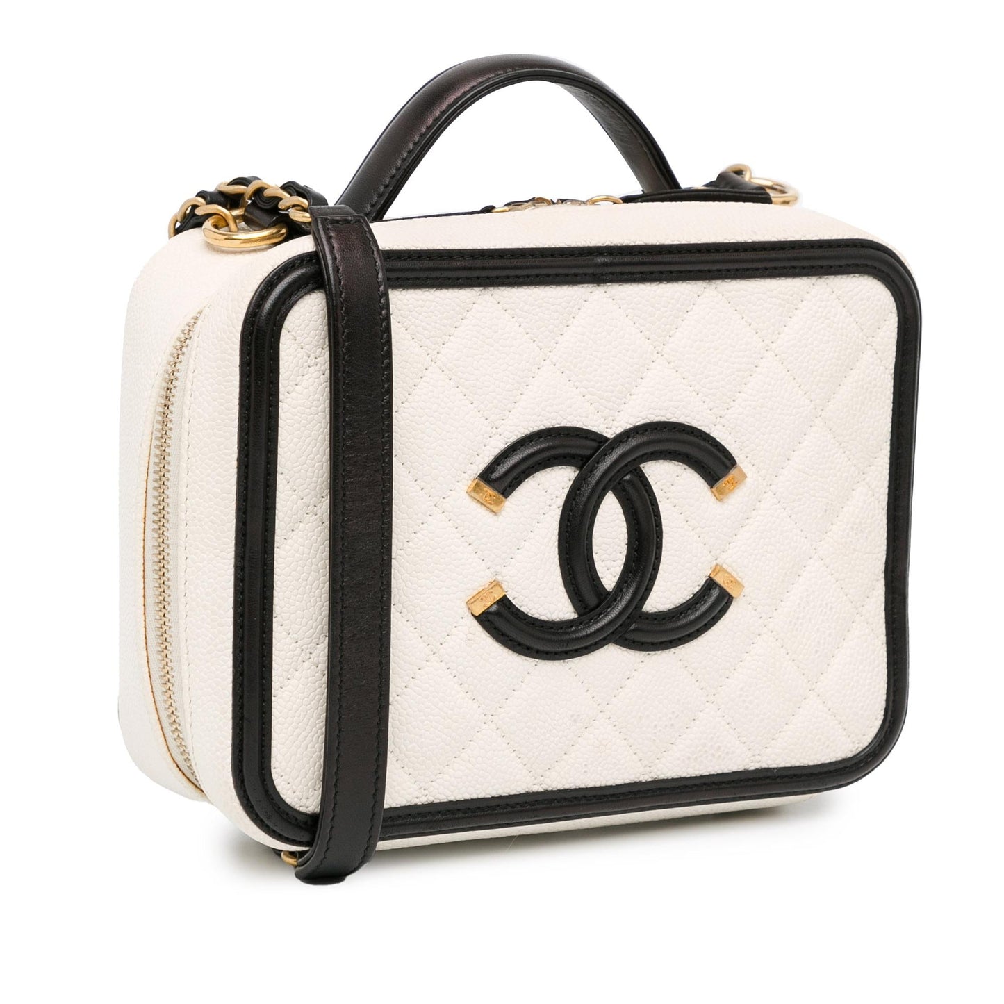 Chanel Small Caviar CC Filigree Vanity Case (SHG-fHirT4) Handbag