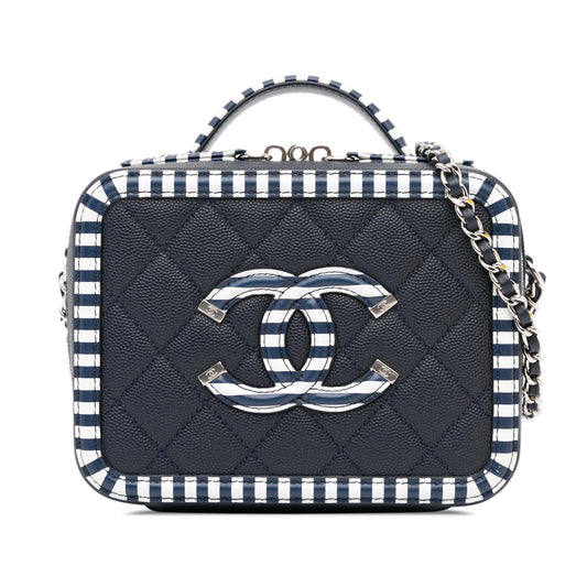 Chanel Small Caviar CC Filigree Vanity Case (SHG-8go1HA) Handbag
