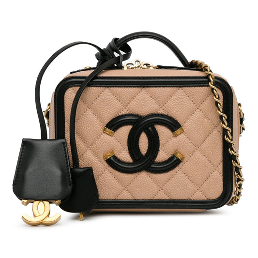 Chanel Small Caviar CC Filigree Vanity Case (SHG-mliWa1) Handbag