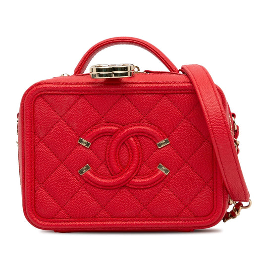 Chanel Small Caviar Filigree Vanity Case (SHG-8sX2Za) Handbag