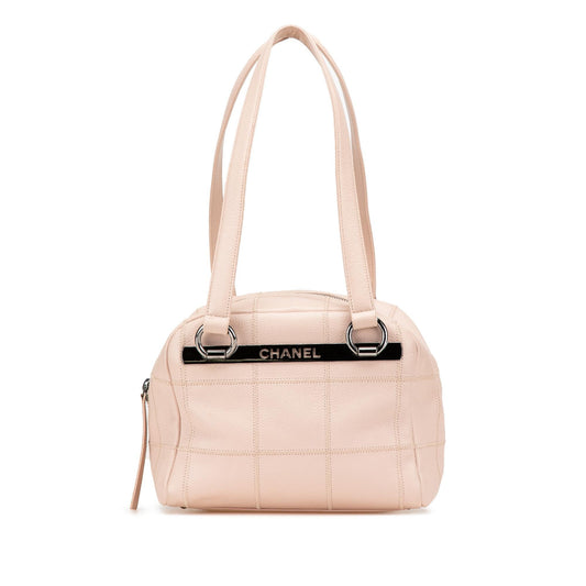 Chanel Small Choco Bar Caviar LAX Bowler Bag