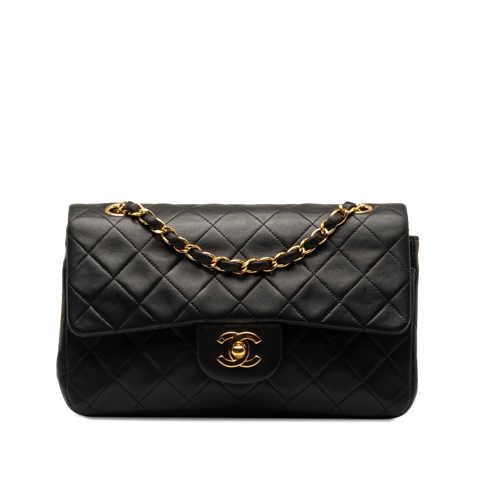 Chanel Small Classic Lambskin Double Flap (SHG-asIK7n) Shoulder Bag