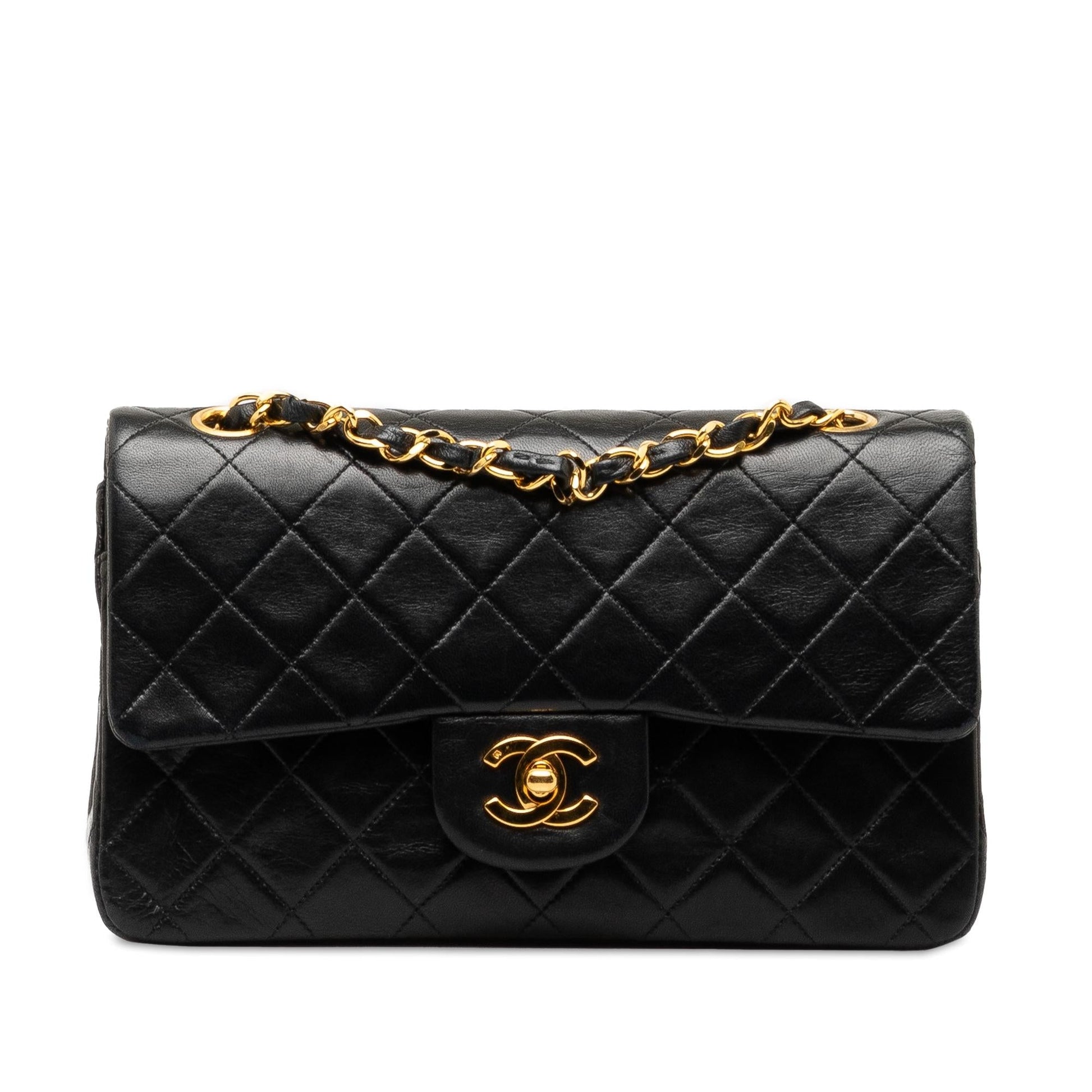 Chanel Small Classic Lambskin Double Flap (SHG-11wp3X) Shoulder Bag