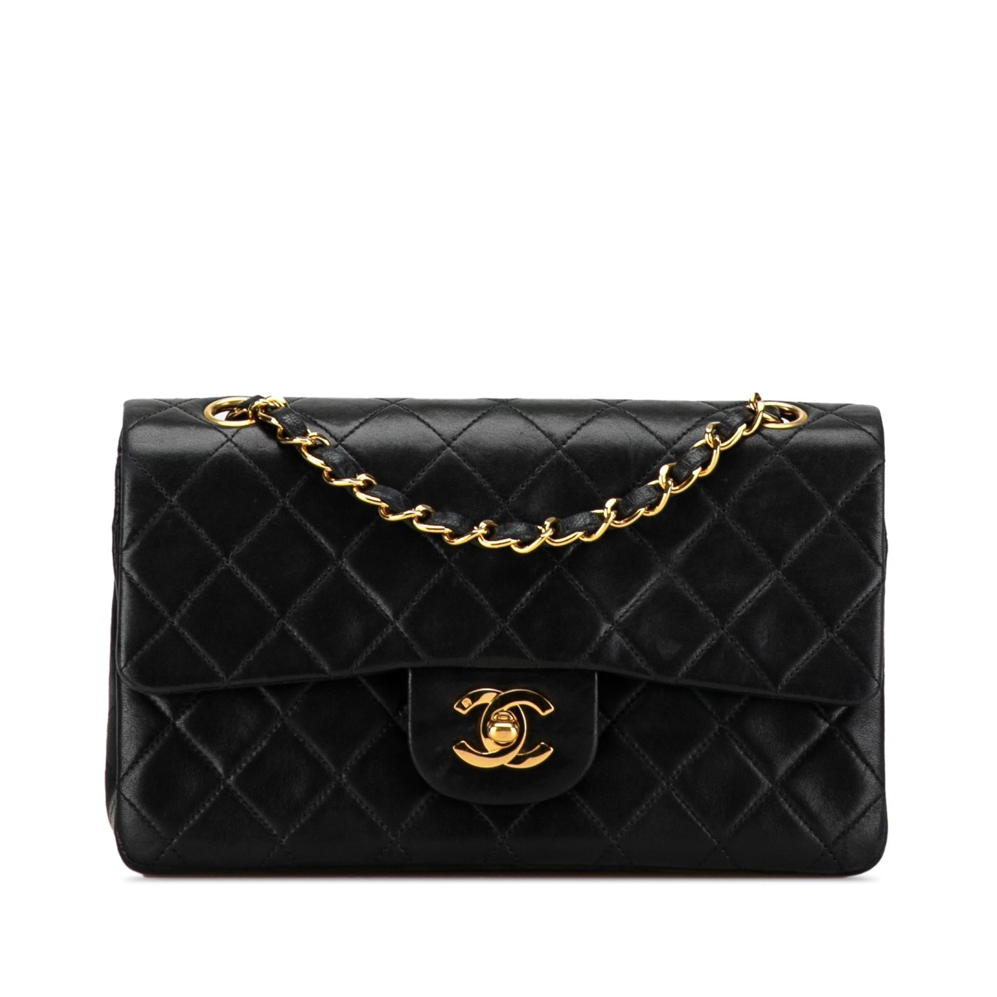 Chanel Small Classic Lambskin Double Flap (SHG-wzVZB4) Shoulder Bag