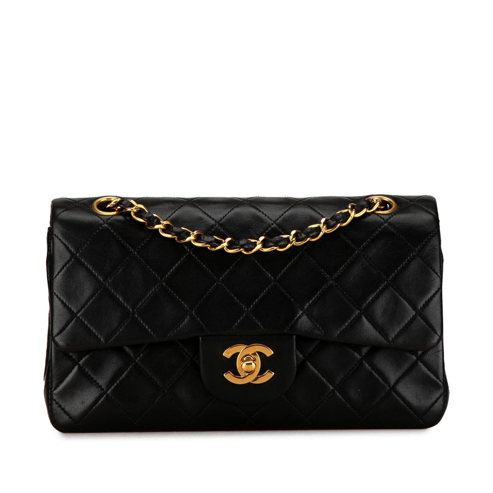 Chanel Small Classic Lambskin Double Flap (SHG-0Uyy0k) Shoulder Bag