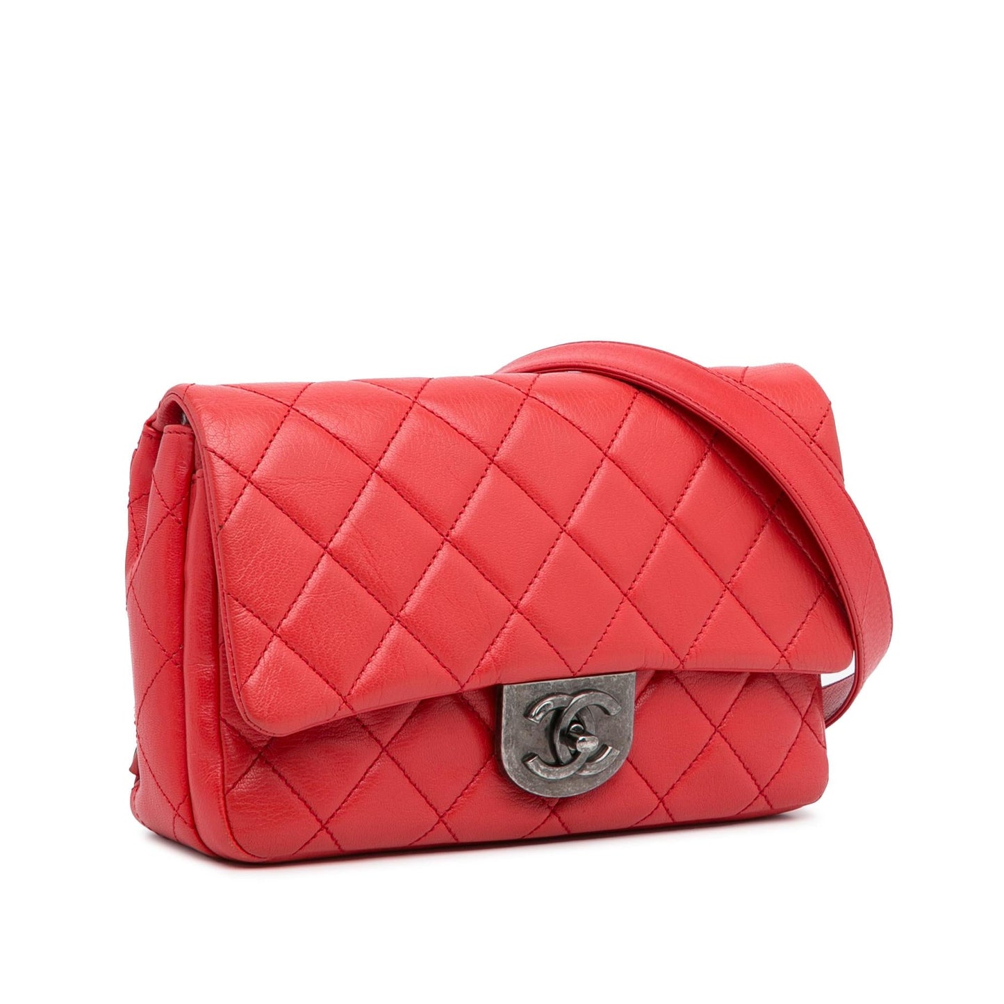 Chanel Small Goatskin Double Carry Waist Chain Flap Shoulder Bag