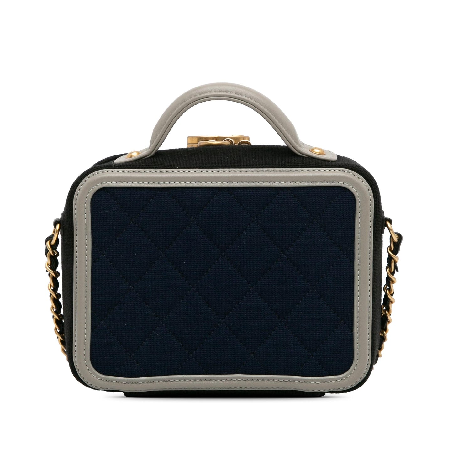 Chanel Small Jersey CC Filigree Vanity Case (SHG-BKQMVd) Handbag
