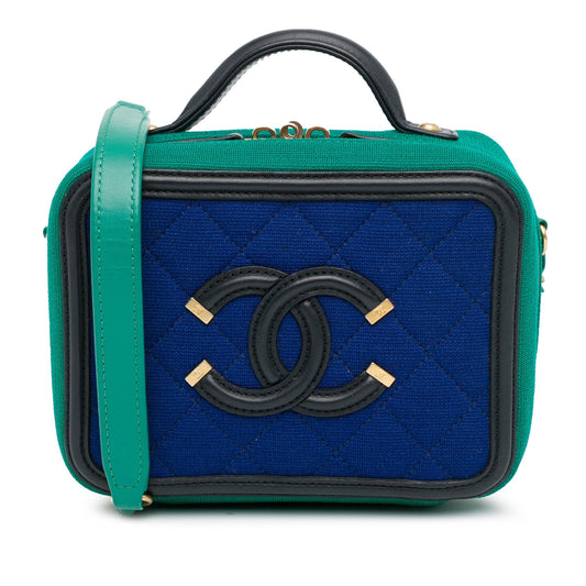 Chanel Small Jersey CC Filigree Vanity Case (SHG-zkvIpb) Handbag
