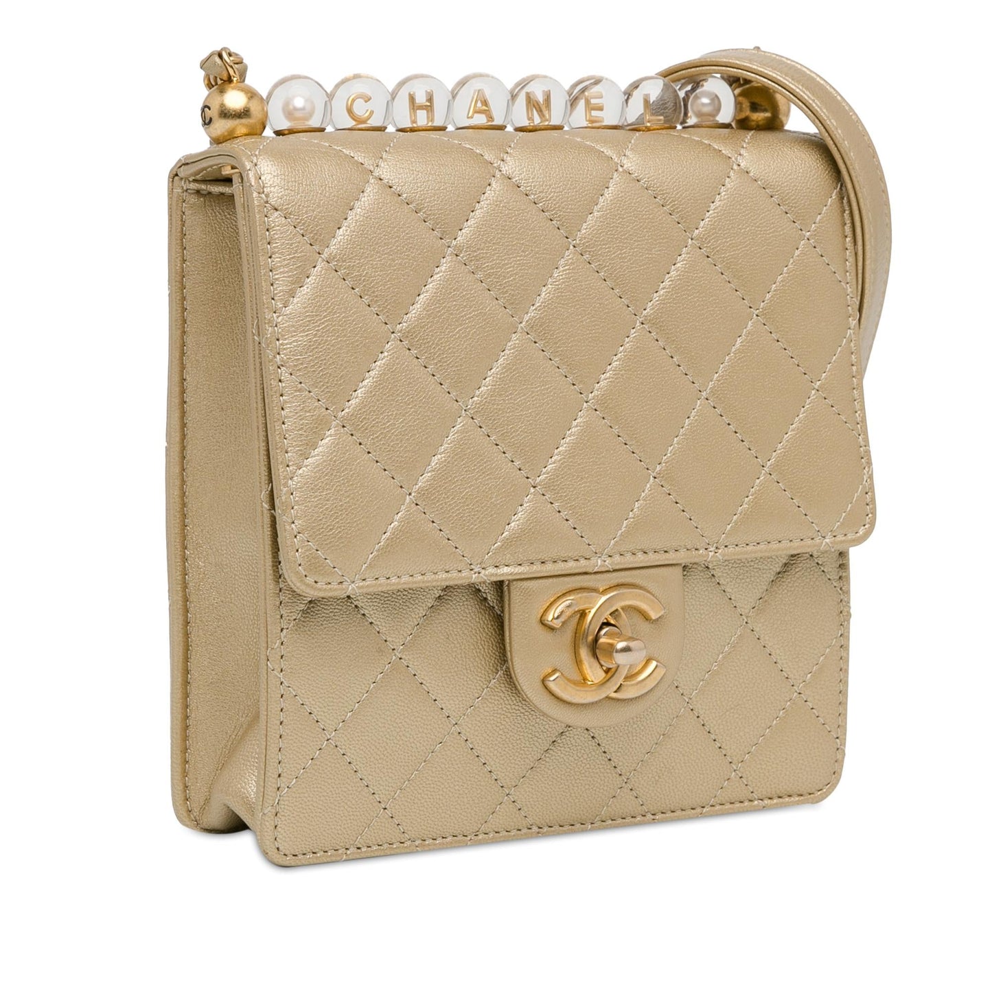 Chanel Small Lambskin Chic Pearls Flap (SHG-AarASt) Crossbody