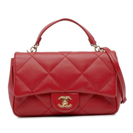Chanel Small Lambskin Easy Carry Flap (SHG-Rzf8ss) Shoulder Bag