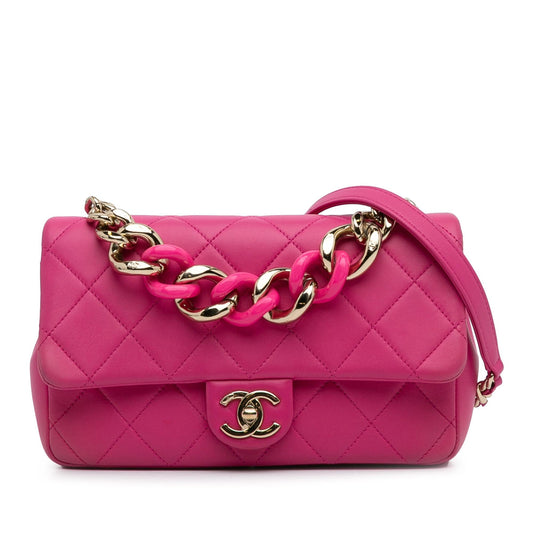Chanel Small Lambskin Elegant Chain Single Flap (SHG-Ev5zBc) Shoulder Bag