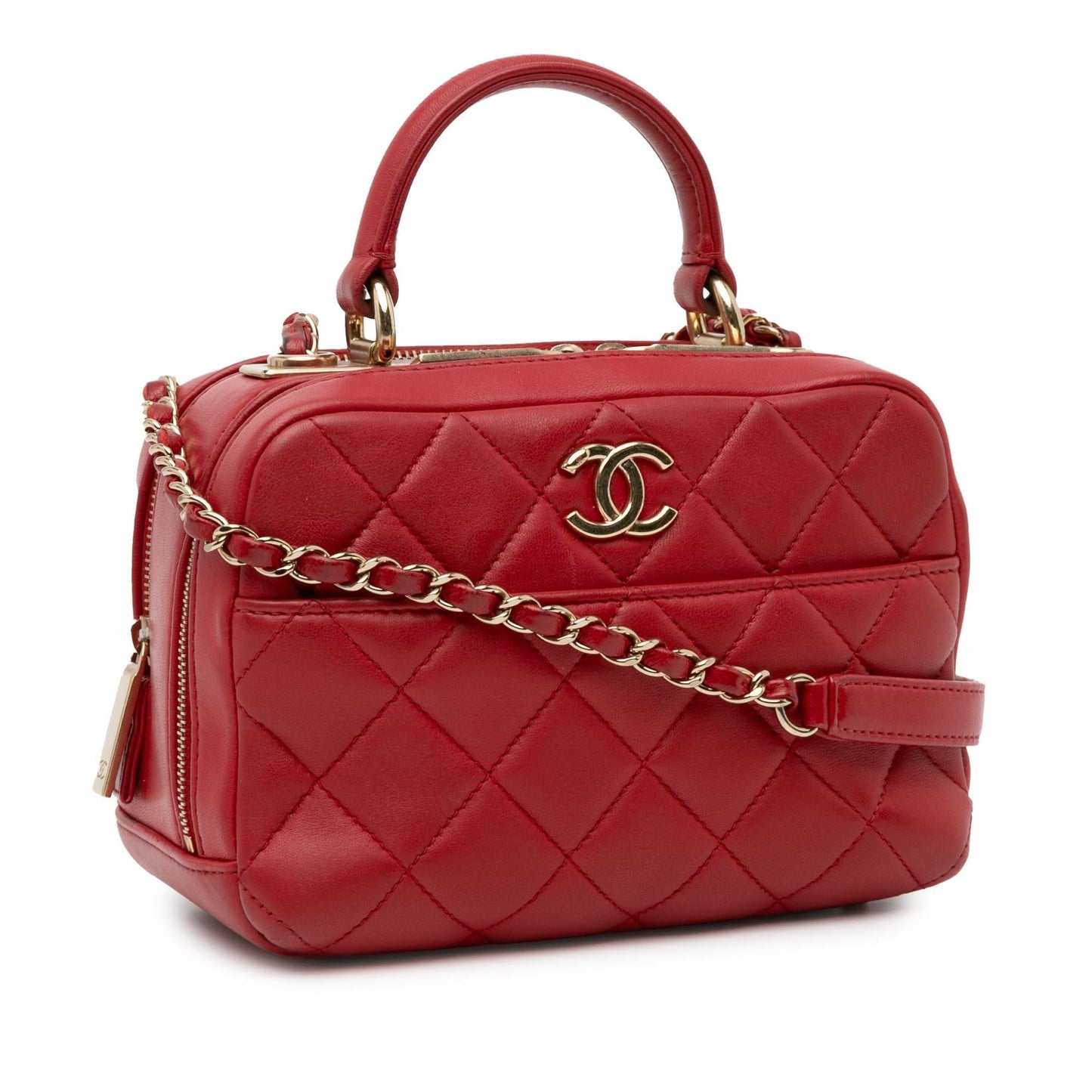 Chanel Small Lambskin Trendy CC Bowling (SHG-lOYrMx) Handbag