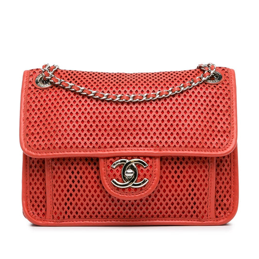 Chanel Small Perforated Calfskin Up In The Air Flap (SHG-iEf845) Shoulder Bag