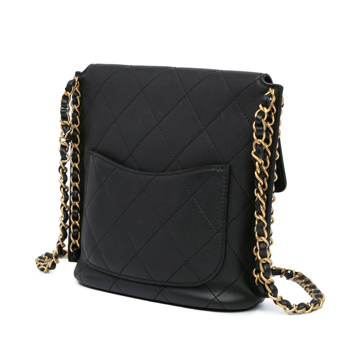 Chanel Small Quilted Calfskin Chain Hobo Flap Crossbody