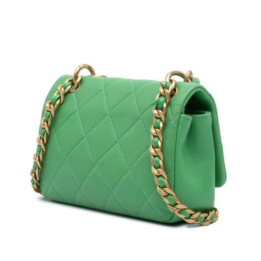 Chanel Small Quilted Lambskin Chain Is More Flap Shoulder Bag