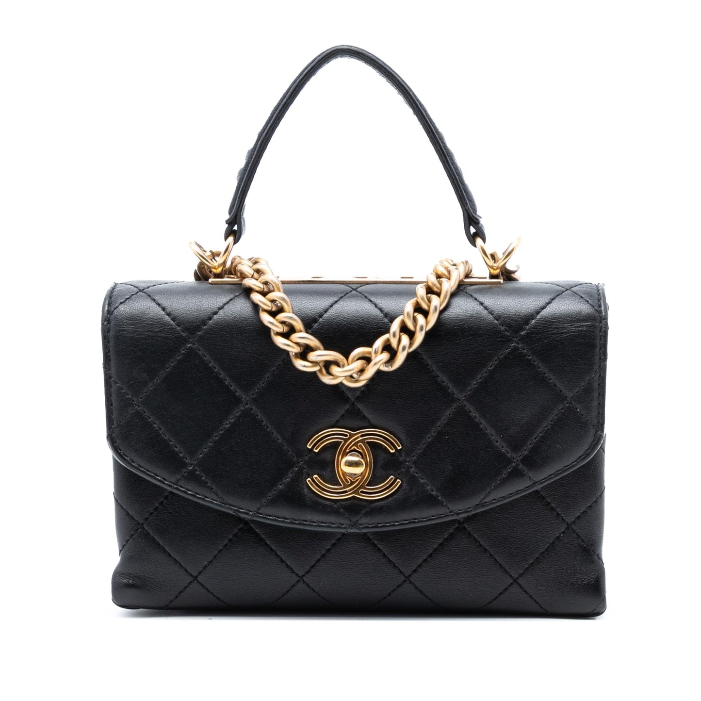 Chanel Small Quilted Lambskin Trendy Spirit Top Handle Bag