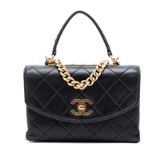 Chanel Small Quilted Lambskin Trendy Spirit Top Handle Bag