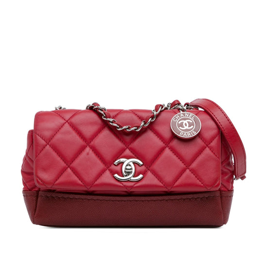 Chanel Small Quilted Lambskin and Caviar Bi Coco Flap (SHG-Vfboid) Crossbody