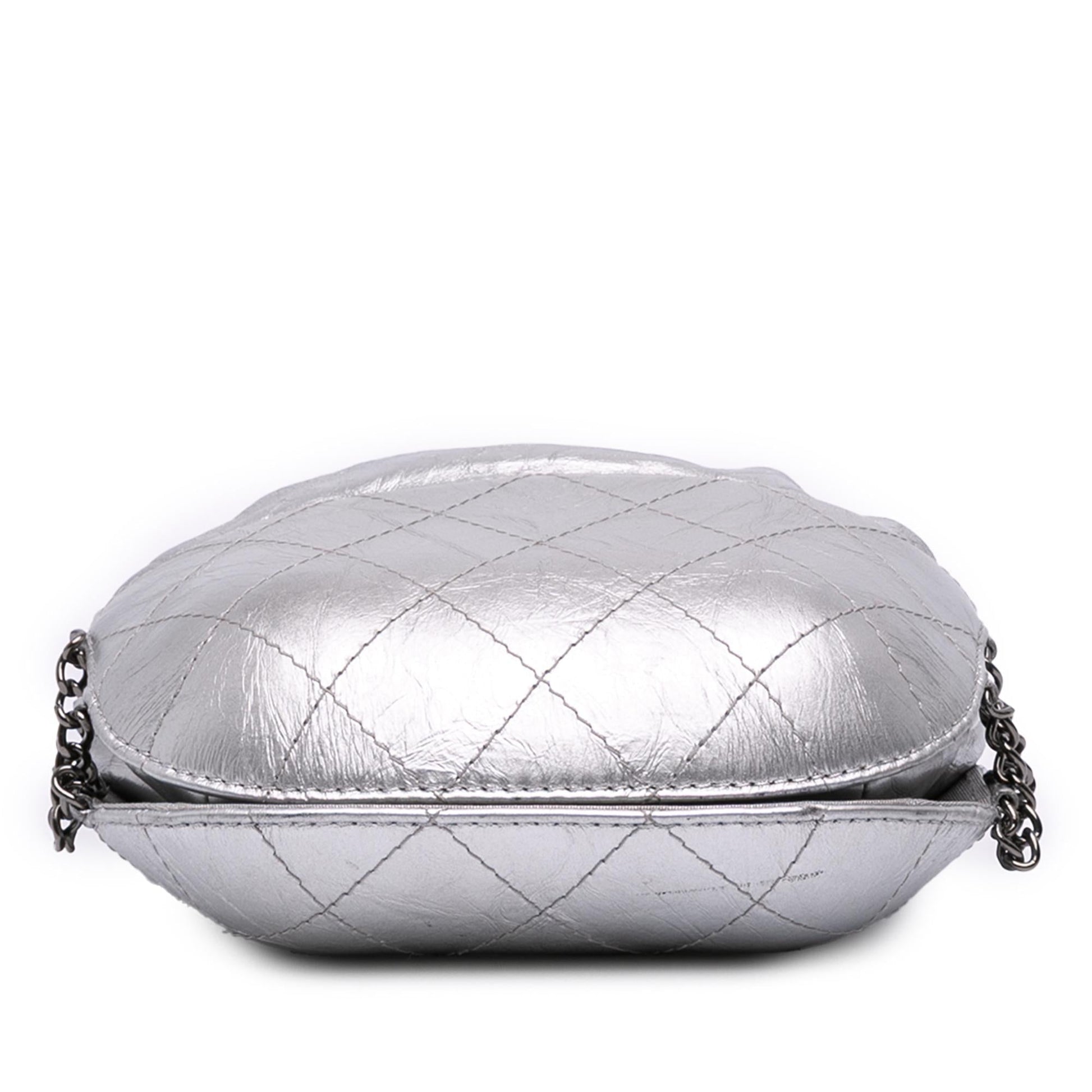 Chanel Small Quilted Metallic Aged Calfskin Gabrielle Bucket Bag