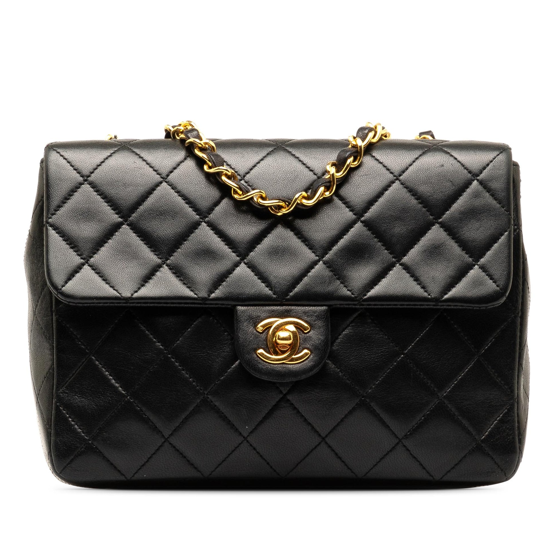 Chanel Square Classic Quilted Lambskin Flap (SHG-UItkKW) Crossbody