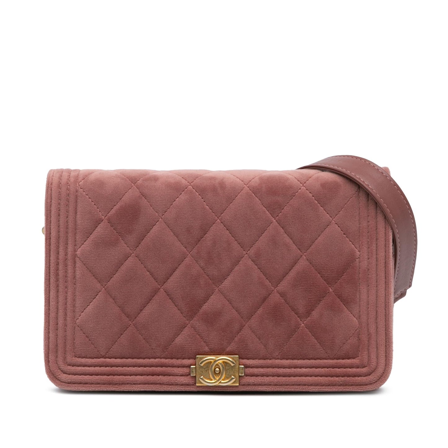 Chanel Velvet Boy Wallet On Chain Crossbody
