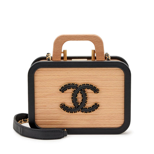 CHANEL BEECH WOOD LAMBSKIN CC VANITY CASE SHOULDER BAG