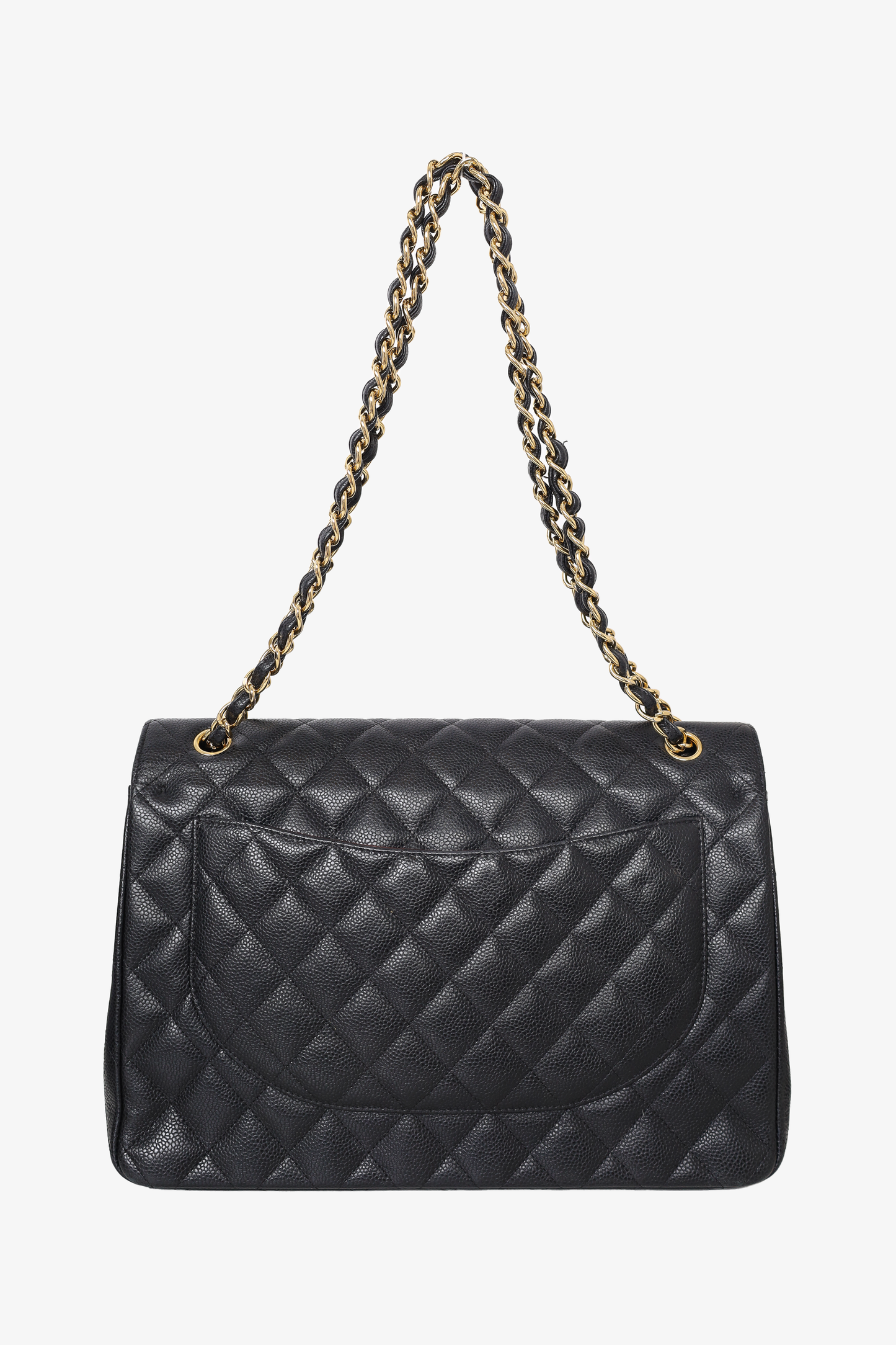 Chanel 2017 Black Caviar Leather Maxi Double Flap Bag