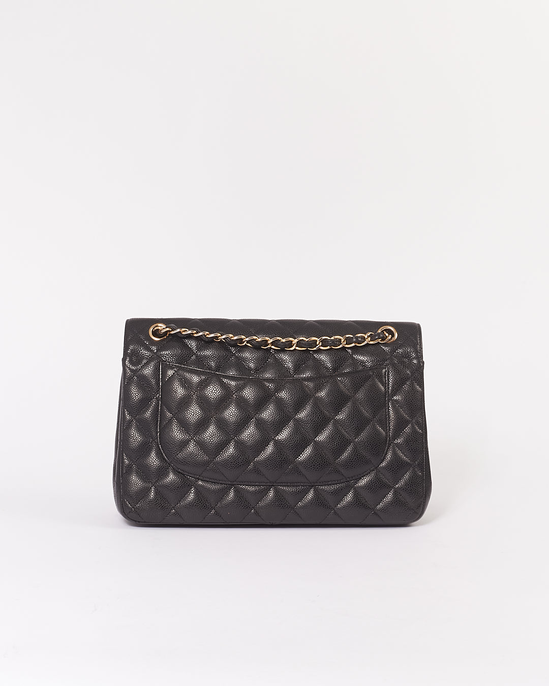 Chanel Black Caviar Quilted Leather Jumbo Double Flap Bag GHW