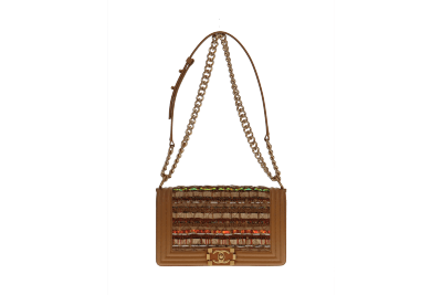 Chanel Boy Bag Tweed Leather New Medium