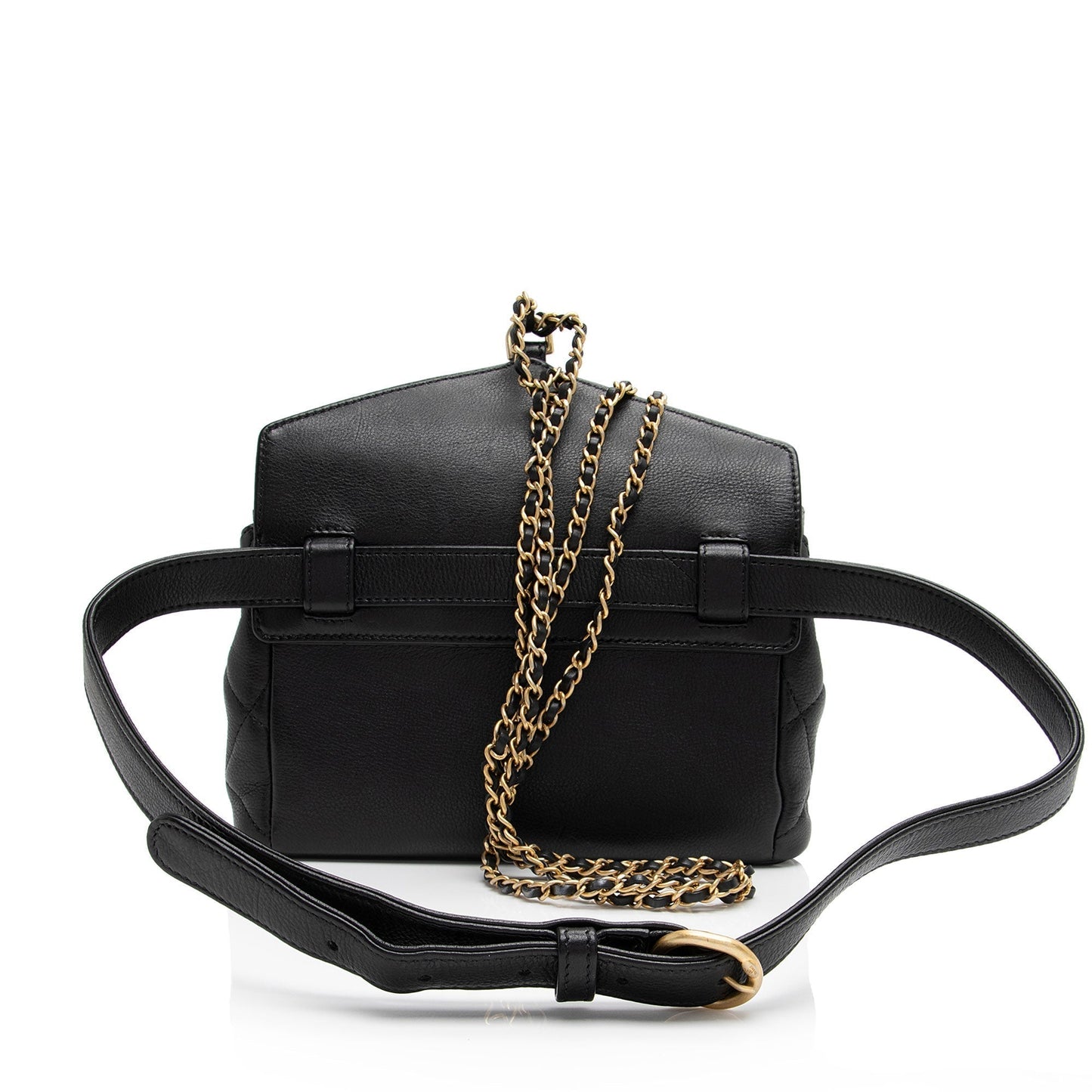Chanel Calfskin Quilted Carry With Chic Flap Waist Bag