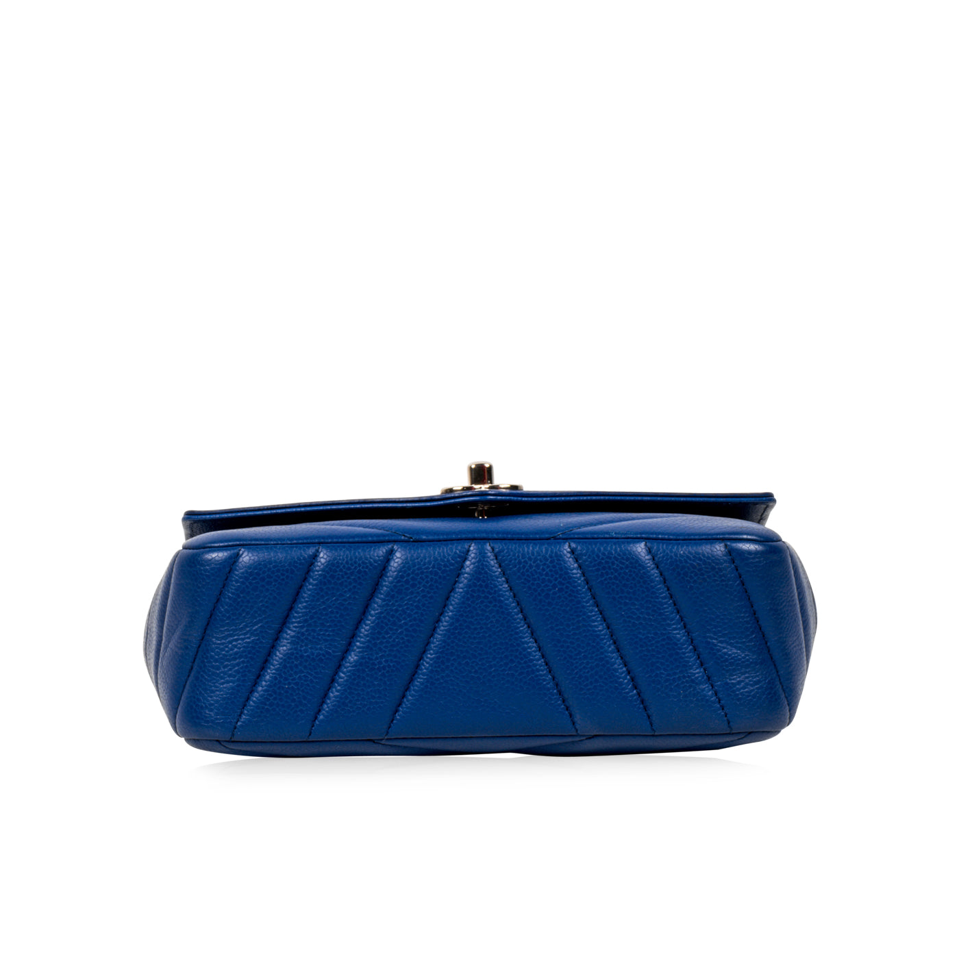 Chanel Blue Chevron Single Flap Bag
