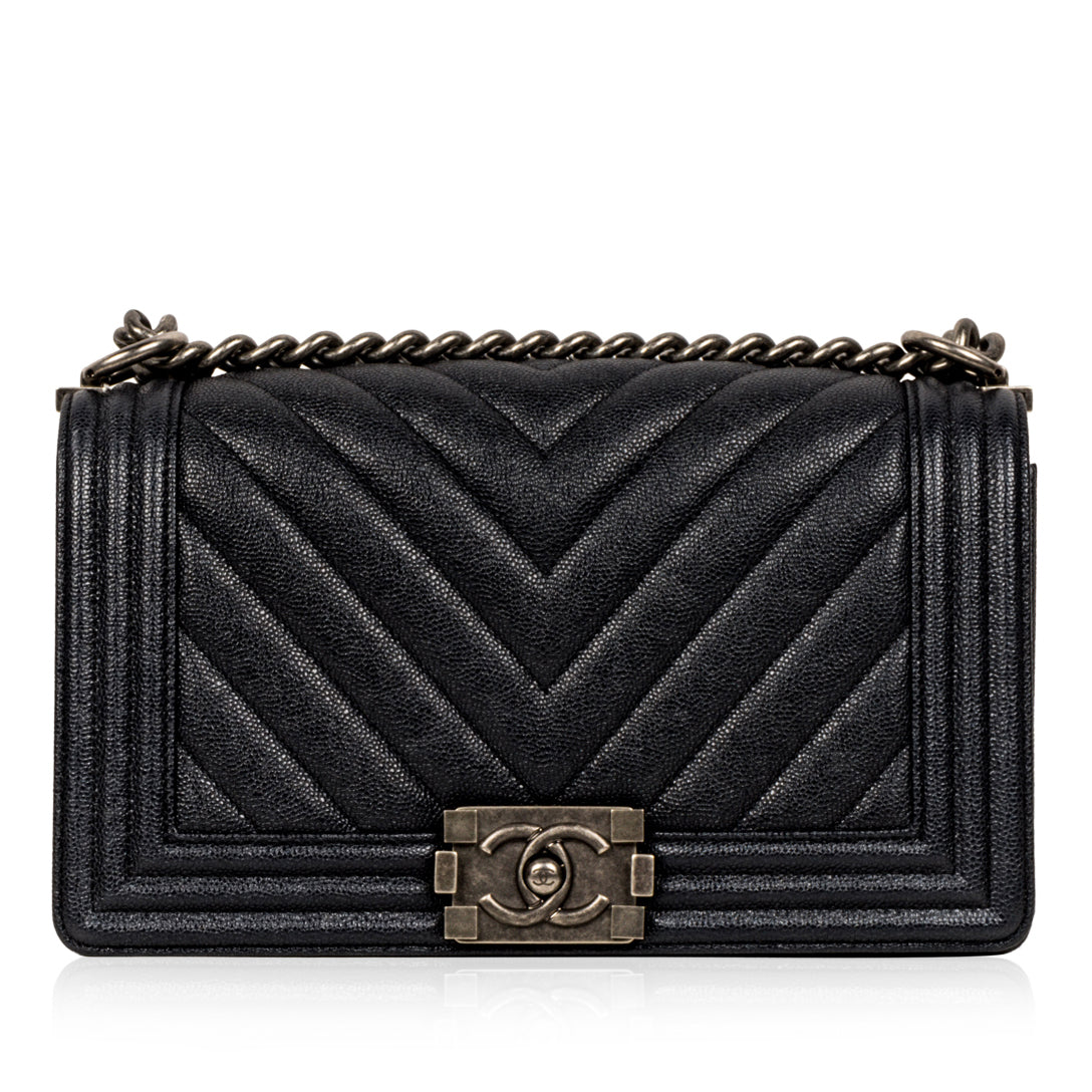 Chanel Chevron Boy Bag - Medium