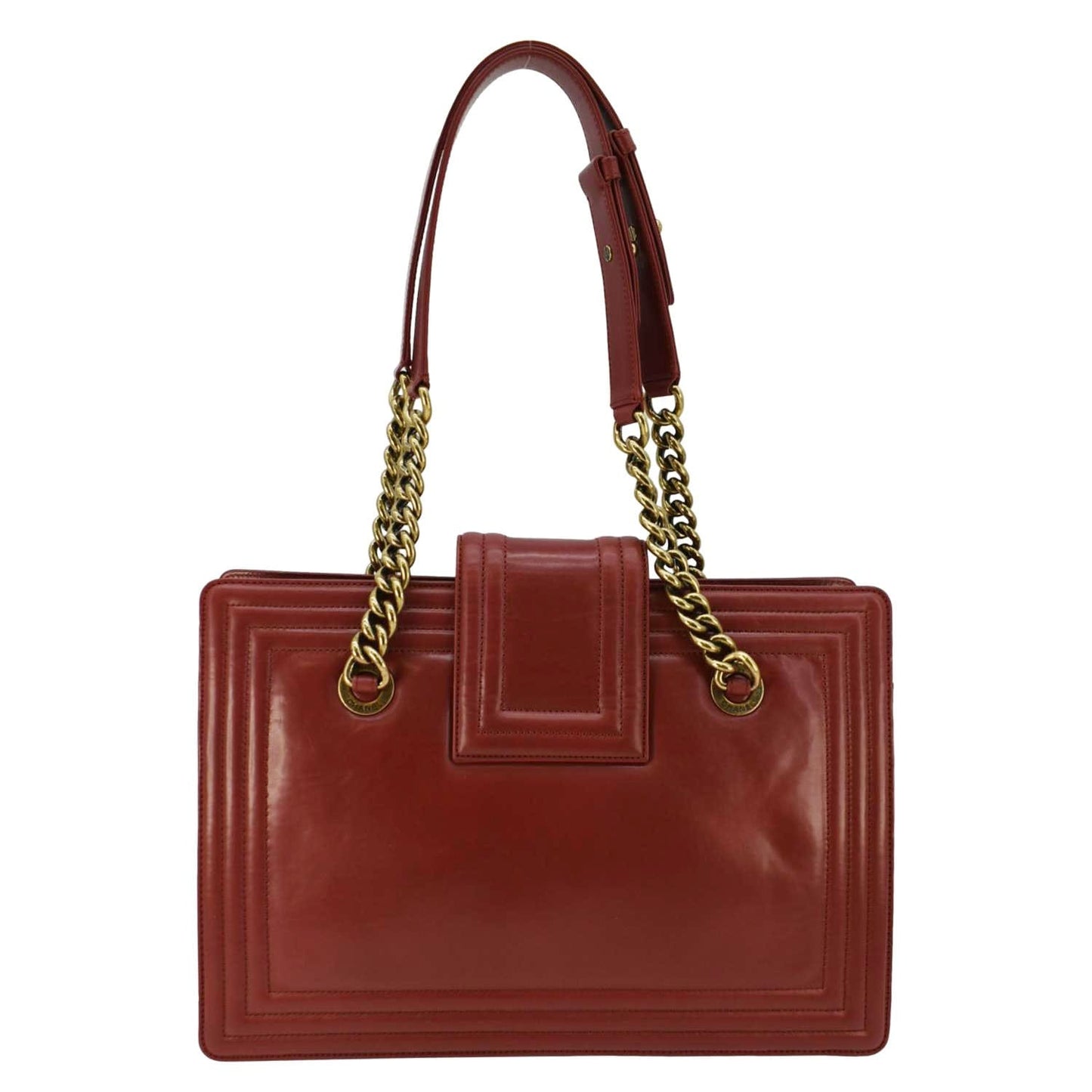 Chanel Jetsetter Boy Leather Tote Bag Red