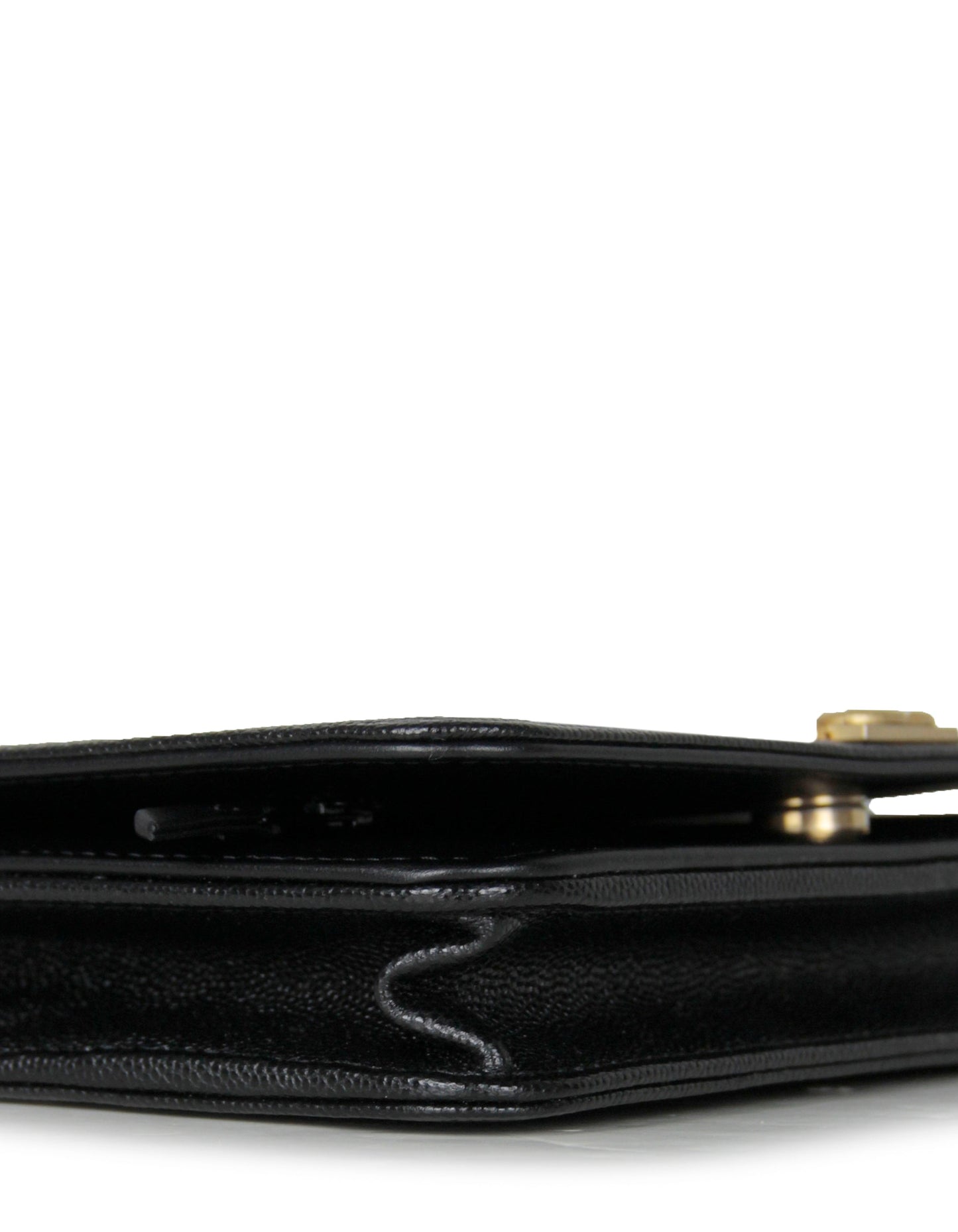 Chanel 2023 Black Caviar Boy Wallet on Chain WOC Crossbody Bag
