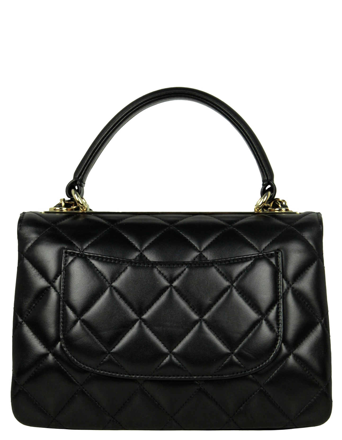 Chanel 2022 Black Lambskin Quilted Small Trendy CC Dual Handle Flap Bag