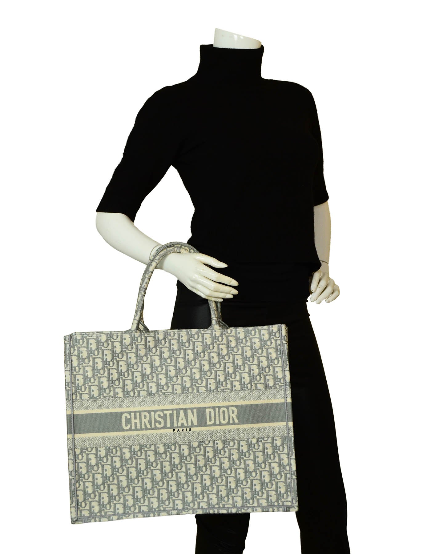 Christian Dior Grey Oblique Monogram Book Tote Bag