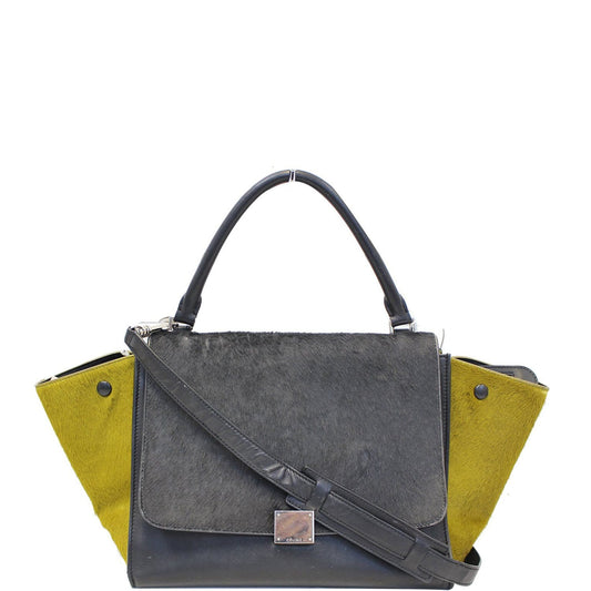 CELINE Gray Pony Hair Small Trapeze Bag - Sale