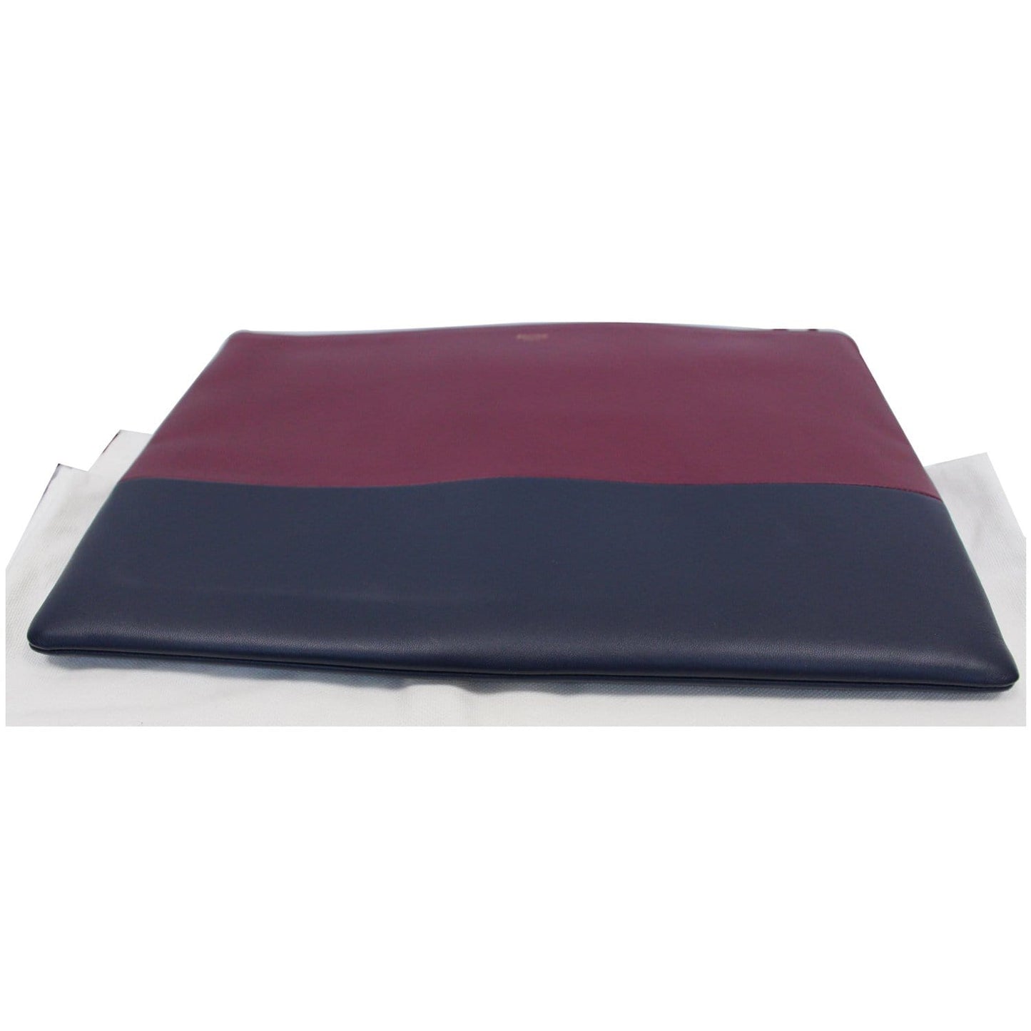 Celine Bi-Color Leather Clutch Pouch Burgundy/Black