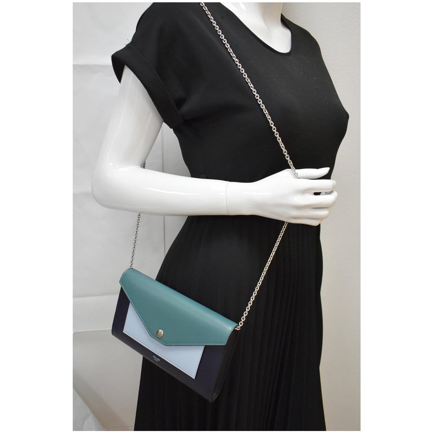 CELINE Pocket Envelope Leather Shoulder Bag Multicolor
