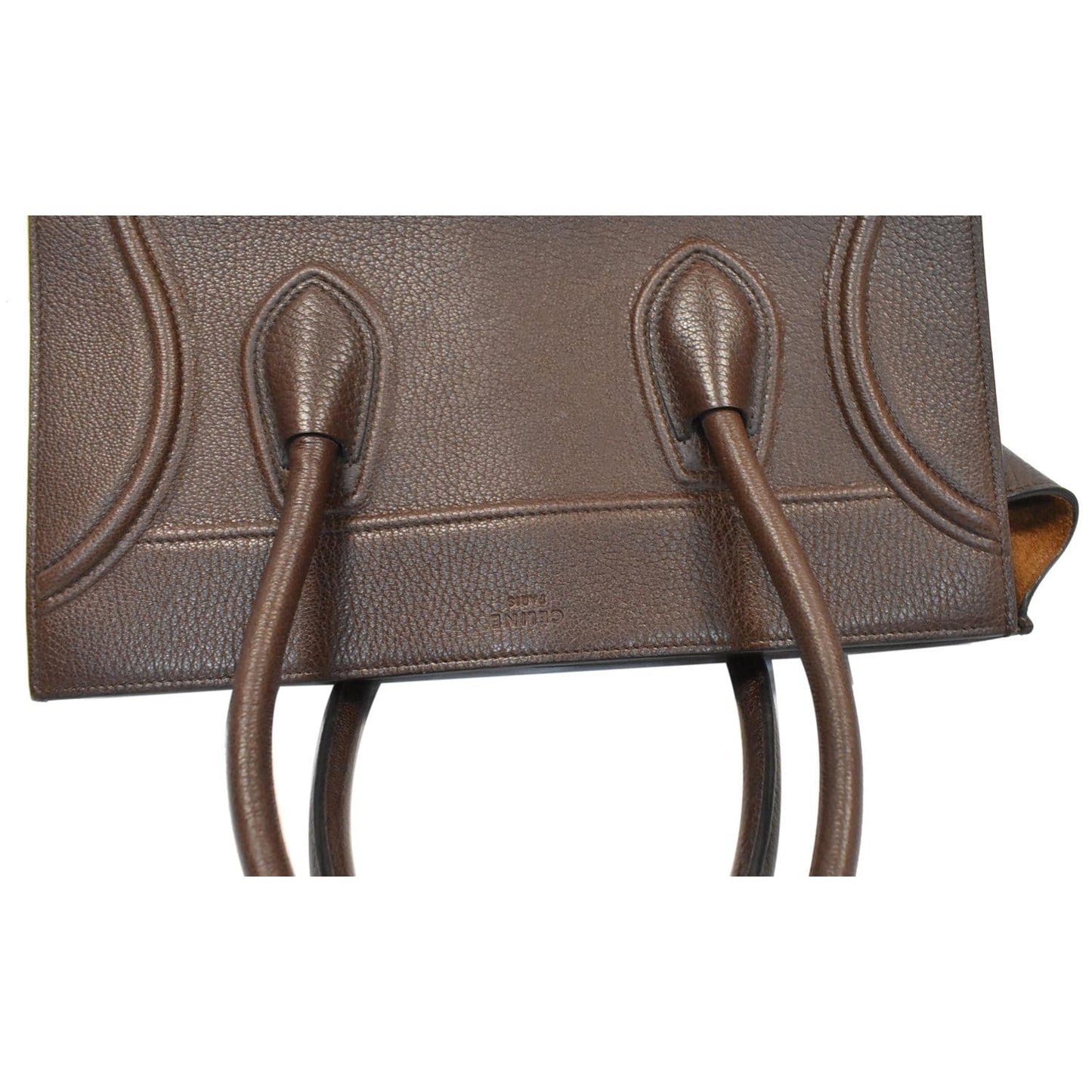 CELINE Luggage Phantom Medium Leather Tote Bag Brown