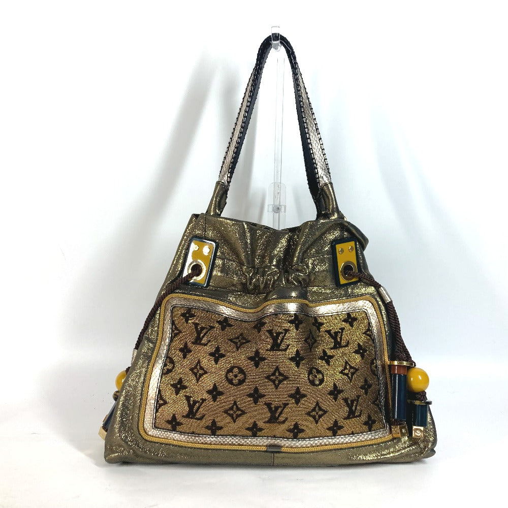 LOUIS VUITTON Shoulder Bag Leather, Canvas gold cruise line monogram sunbird Women