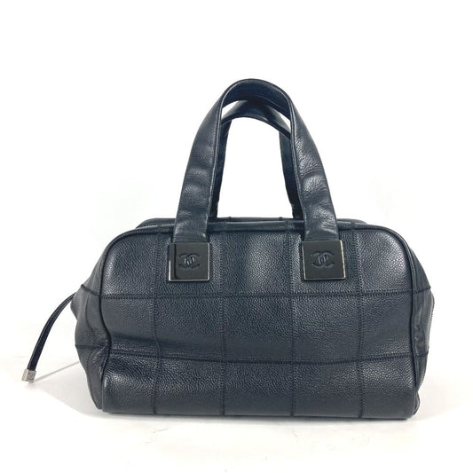 CHANEL Boston Duffel bag leather black CC COCO Mark Shoulder Bag Chocolate bar Women d