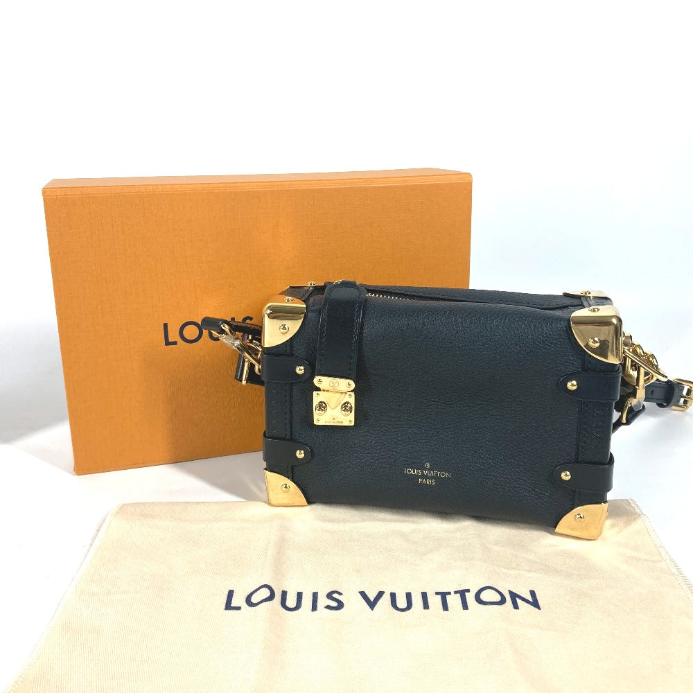 LOUIS VUITTON Handbag M23817 Leather , Grained Calf Leather black Clutch bag pouch Side Trunk PM Women