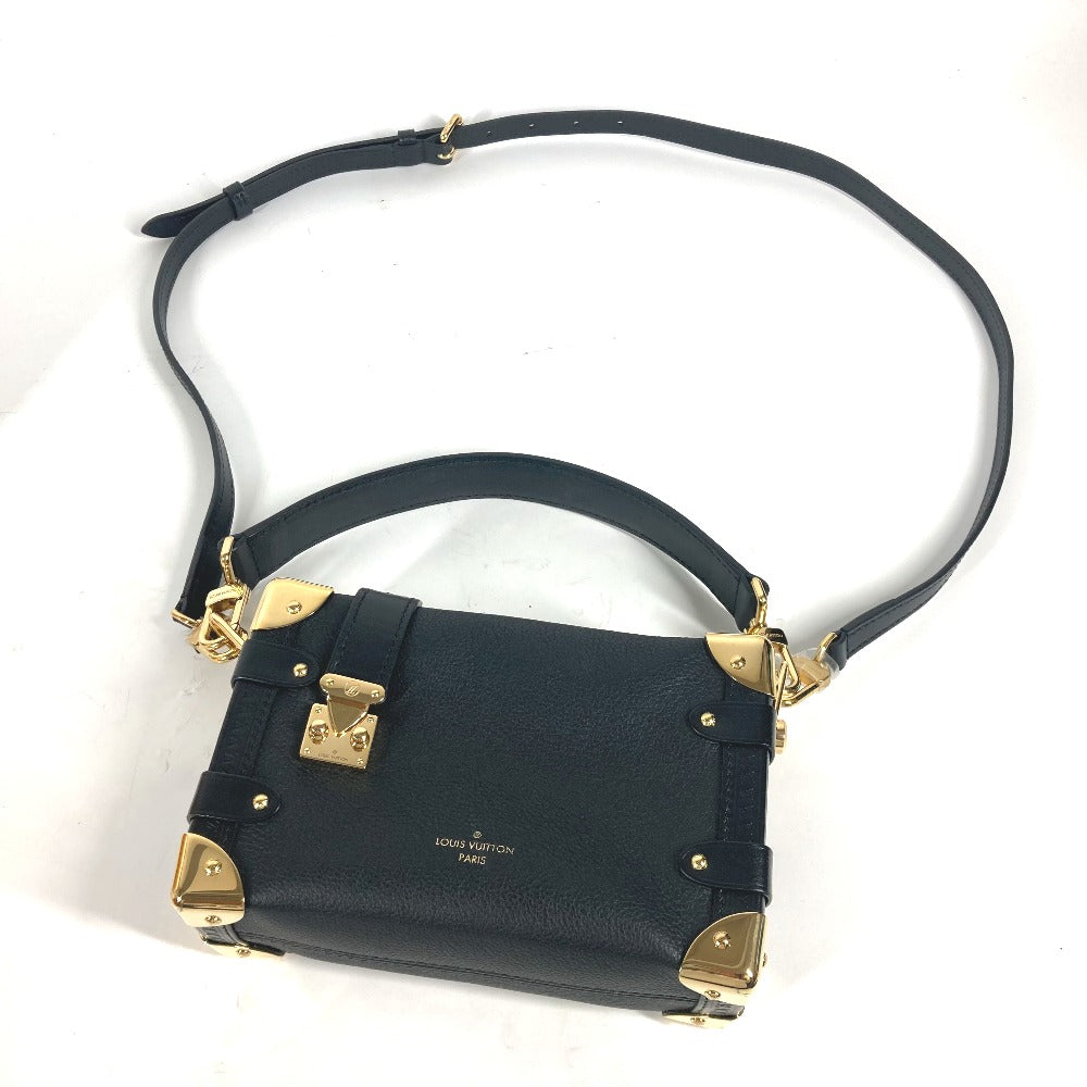 LOUIS VUITTON Handbag M23817 Leather , Grained Calf Leather black Clutch bag pouch Side Trunk PM Women