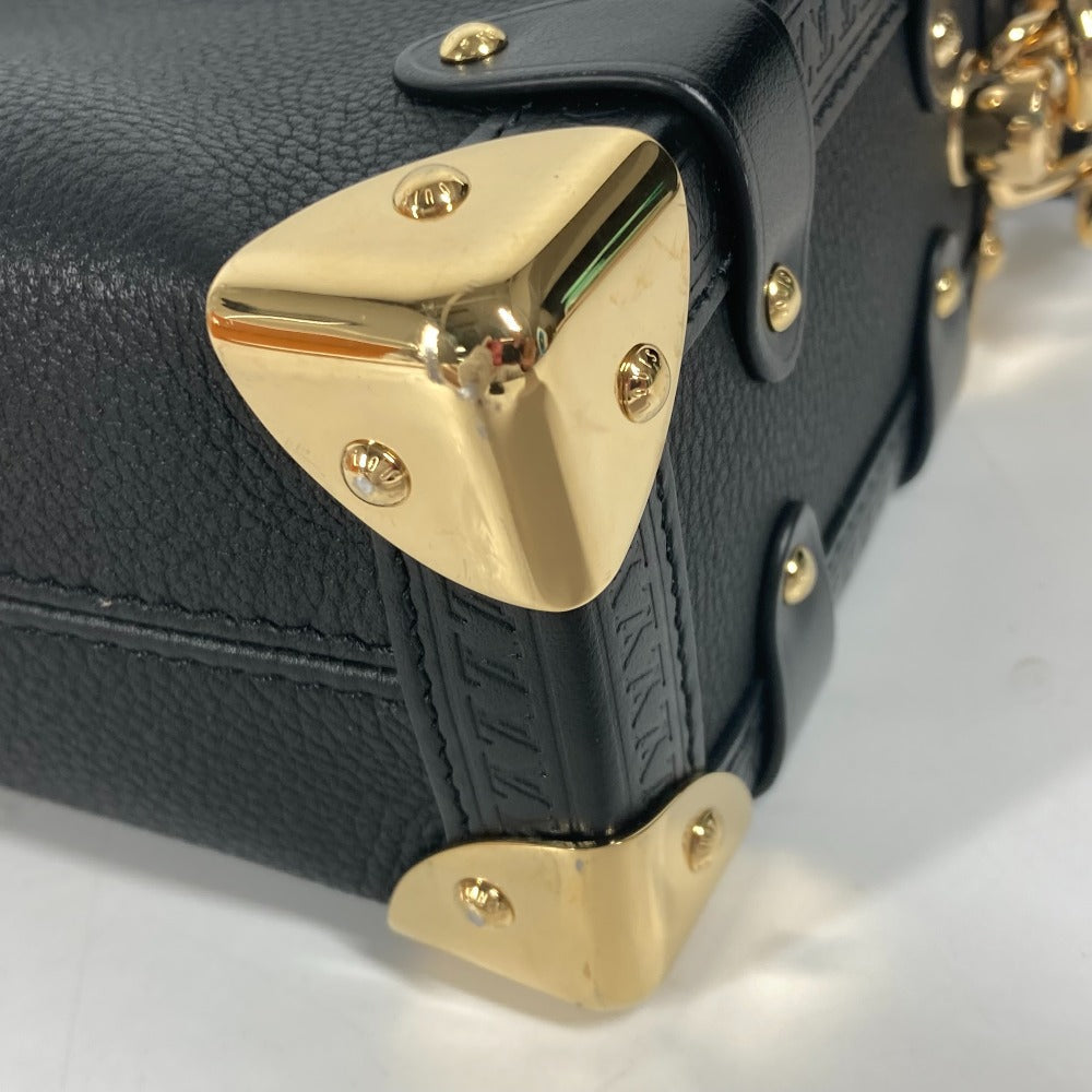 LOUIS VUITTON Handbag M23817 Leather , Grained Calf Leather black Clutch bag pouch Side Trunk PM Women