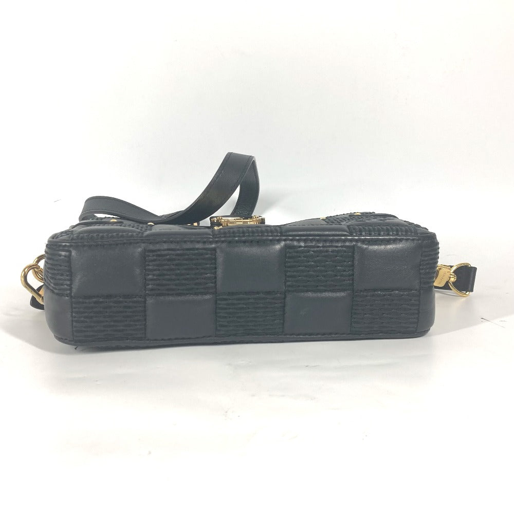 LOUIS VUITTON Shoulder Bag leather black Damier Pochette Troca Women