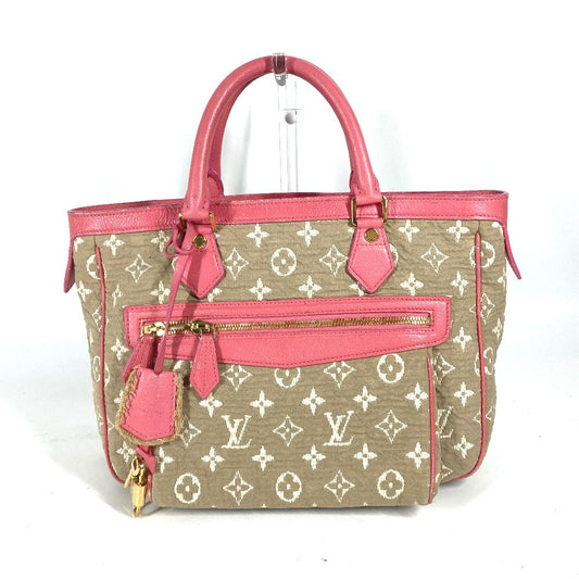 LOUIS VUITTON Tote Bag Leather / canvas pink Monogram Sabia Hippo MM