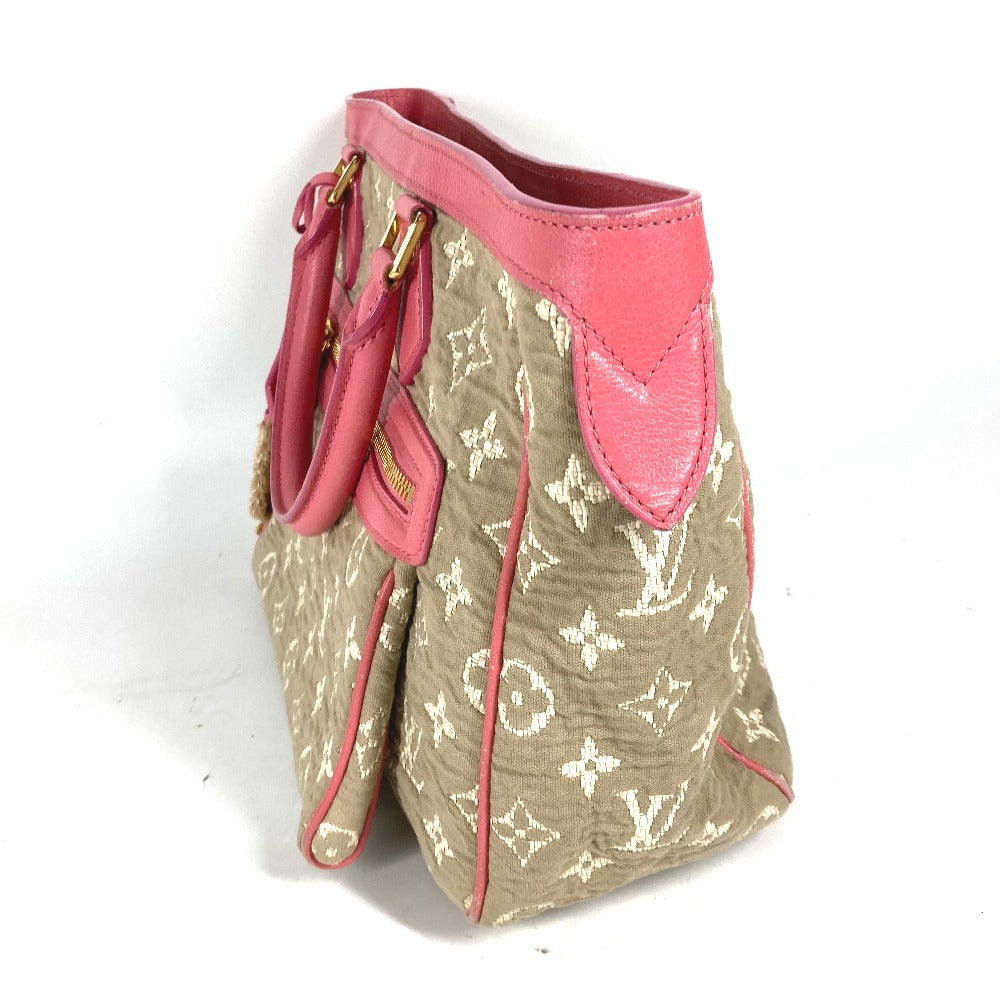 LOUIS VUITTON Tote Bag Leather / canvas pink Monogram Sabia Hippo MM