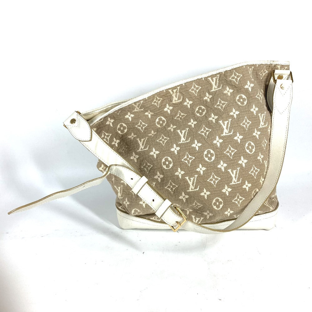 LOUIS VUITTON Shoulder Bag Cotton, Leather beige Monogram Sabia Buzzus PM Women