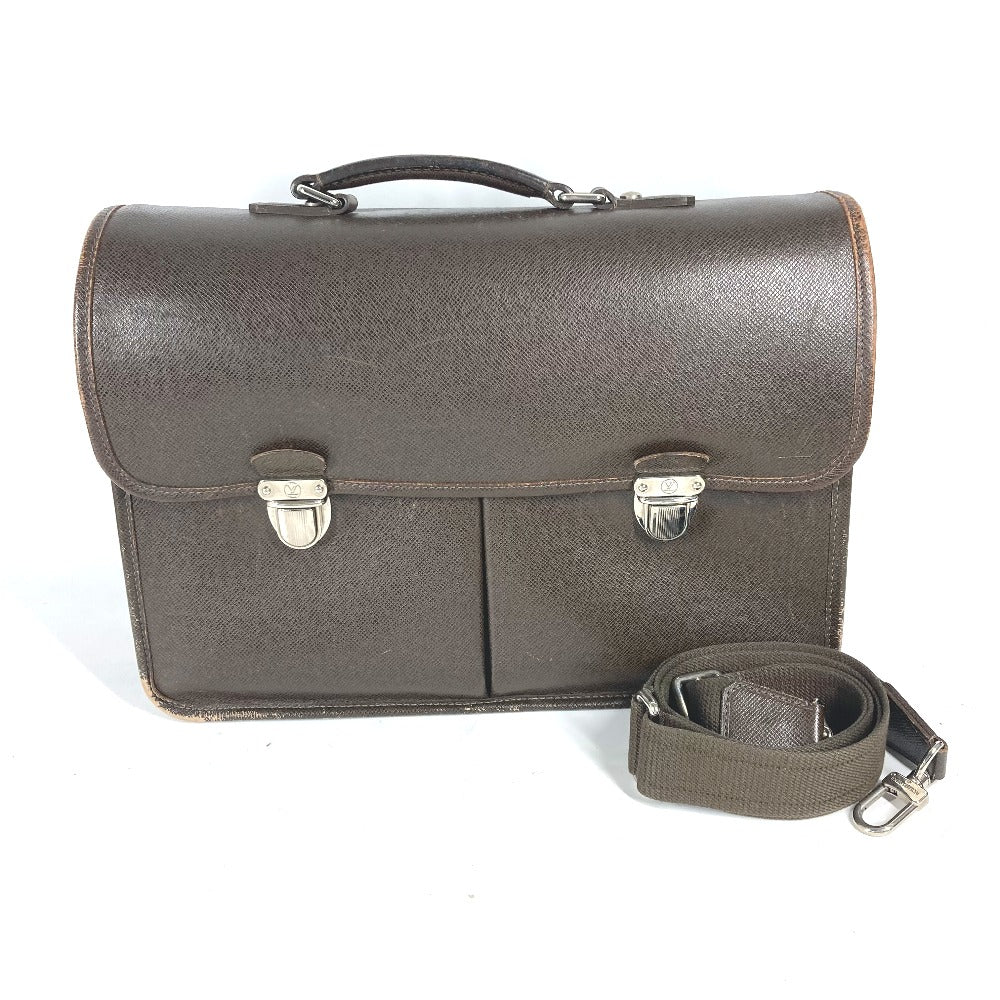 LOUIS VUITTON Business bag Taiga Leather Brown Taiga Anton mens